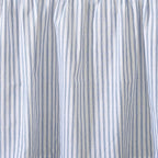 Laura Ashley - Queen Bedskirt, 100% Cotton Fabric with a Smooth and Lightweight Construction, 14.5" Drop Length, Stripe Bedding Design (Classic Ticking Blue)