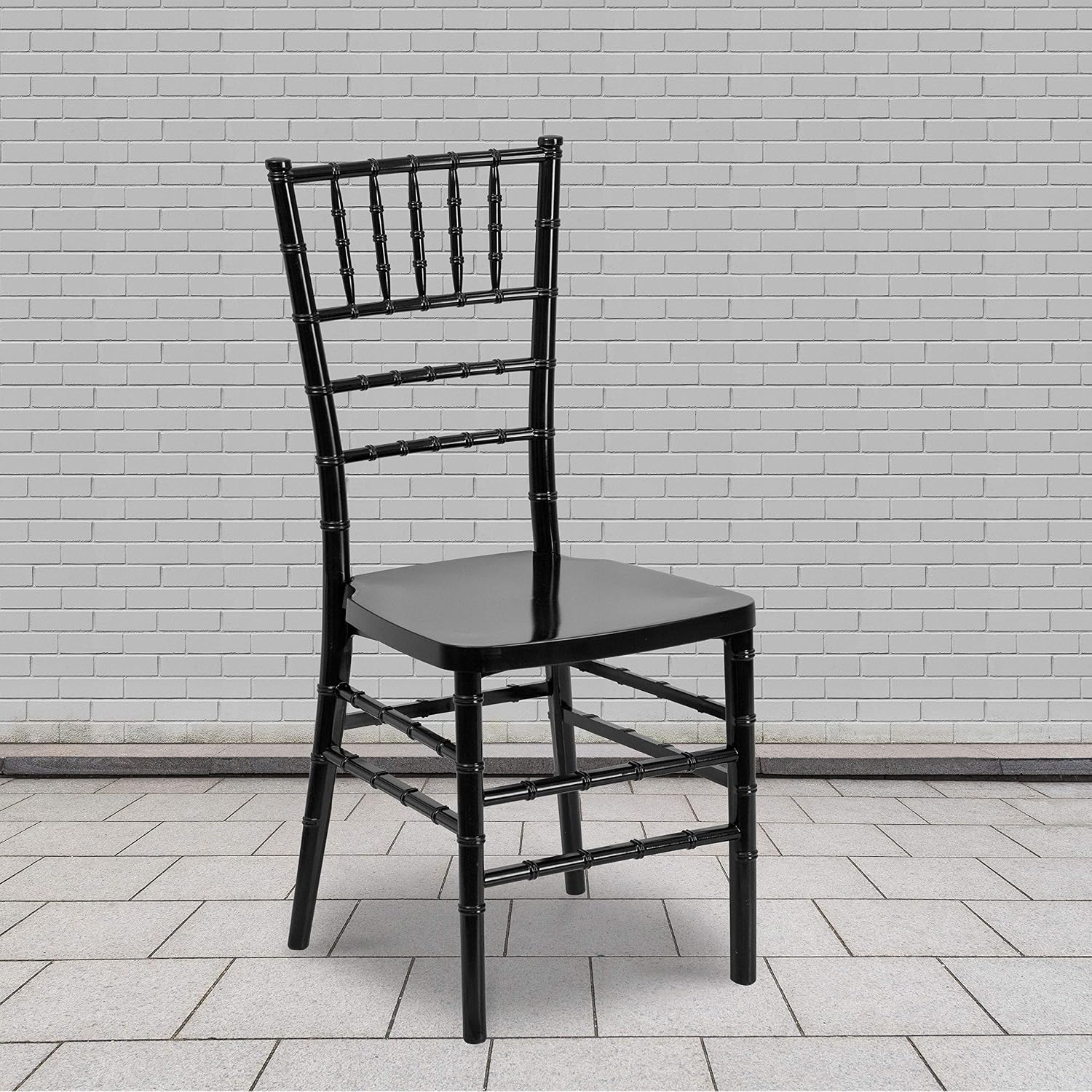 Flash Furniture 2 Pack HERCULES PREMIUM Series Black Resin Stacking Chiavari Chair