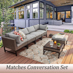 Outdoor Patio Ottoman with Cushion All Weather Wicker Footrest Rattan Furniture Square Footstool Seat with Metal Frame for Deck Yard Lawn