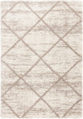 SAFAVIEH Hudson Shag Collection Area Rug - 6' x 9', Multi Ivory & Beige, Modern Trellis Design, Non-Shedding & Easy Care, 2-inch Thick Ideal for High Traffic Areas in Living Room, Bedroom (SGH281H)