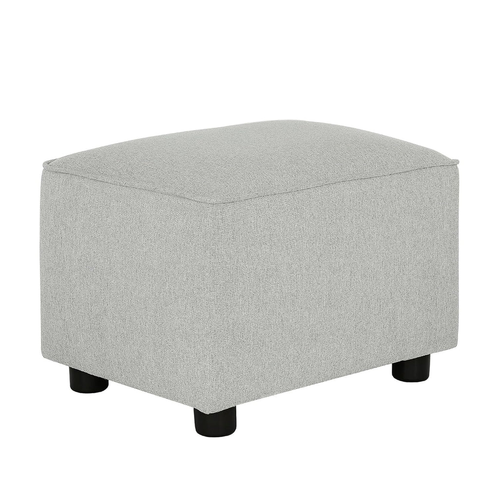 Evolur Holland Upholstered Ottoman in Harbor, Foot Rest Stool for Nursing Moms, Tool-Free Assembly, Made for Every Décor