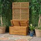 Acacia Wood Mud Bench with Storage and Display Shelves, Classic Wooden Slats for Entryway Organization and Home Interior
