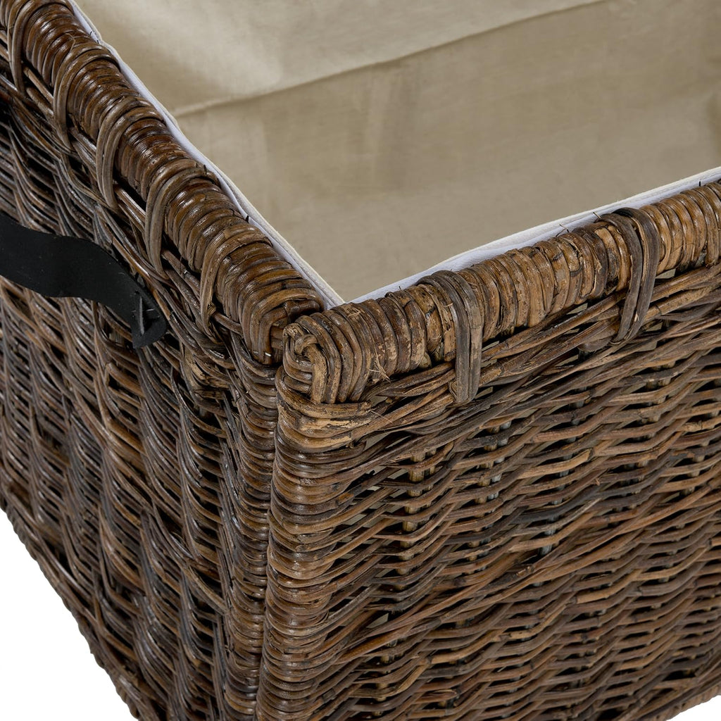 happimess HPM9004A Michael Wicker Storage Trunk Collapsible for flat storage, Rattan-Sarang Buaya, Coastal for Office, Dorm Room, Bedroom, Dining Room, 35", Brown