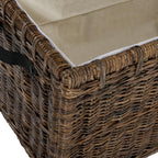 happimess HPM9004A Michael Wicker Storage Trunk Collapsible for flat storage, Rattan-Sarang Buaya, Coastal for Office, Dorm Room, Bedroom, Dining Room, 35", Brown