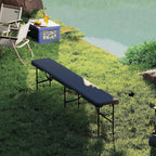 2-Pack 6ft Folding Camping Benches: HDPE Top, Powder-Coated FFor rame, 529lb Capacity, Non-Slip Pads, Carry Handle, Black