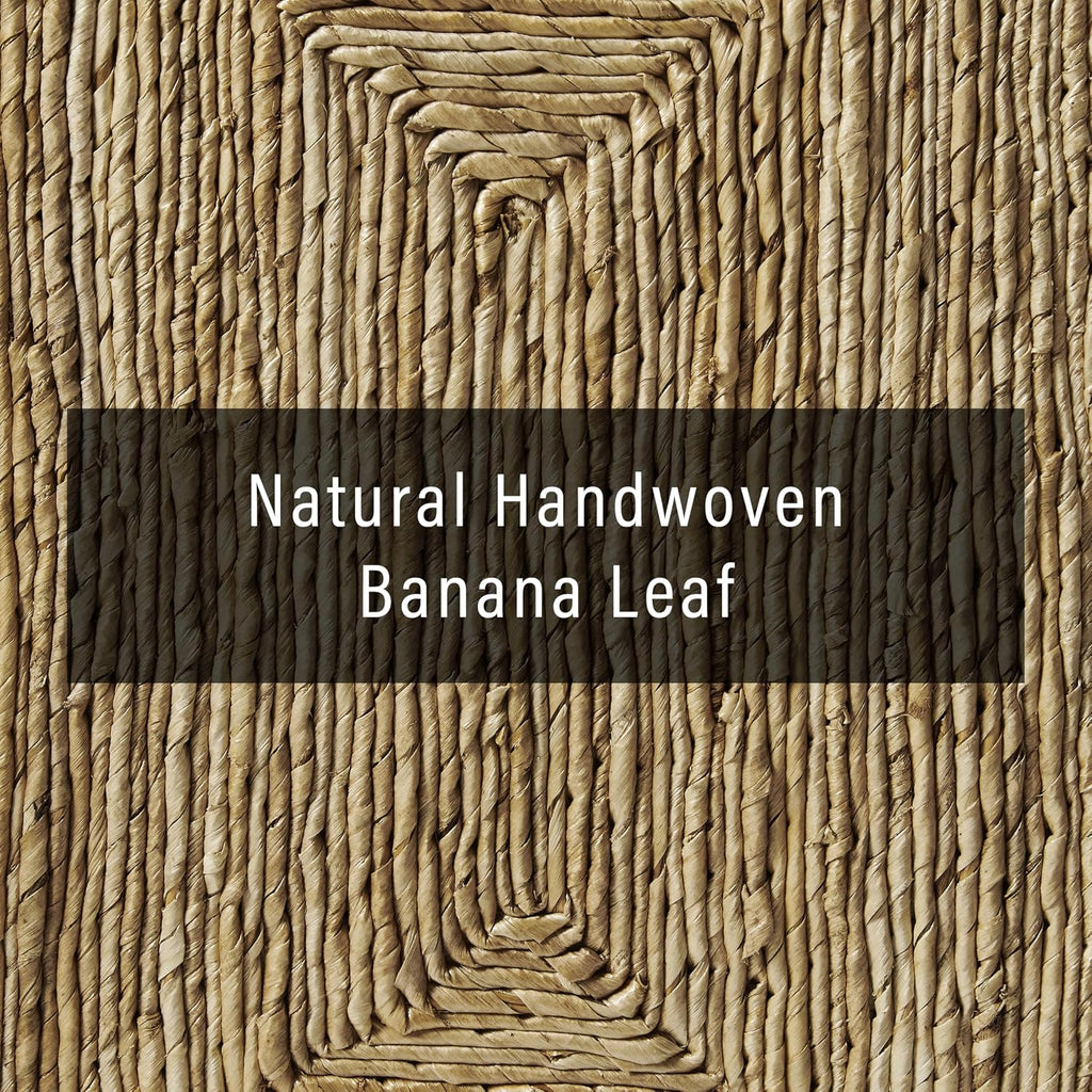 Crosley Furniture Marella Handwoven Banana Leaf End Table, Rattan Side Tables, Banana Leaf