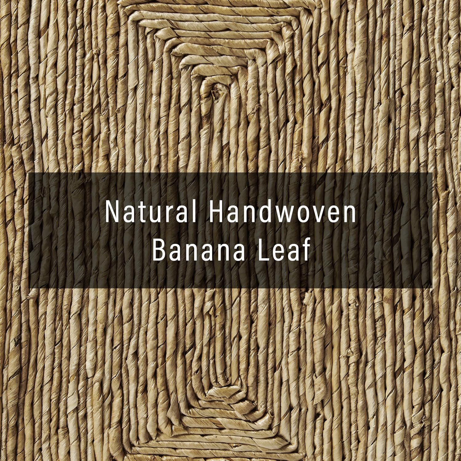 Crosley Furniture Marella Handwoven Banana Leaf End Table, Rattan Side Tables, Banana Leaf