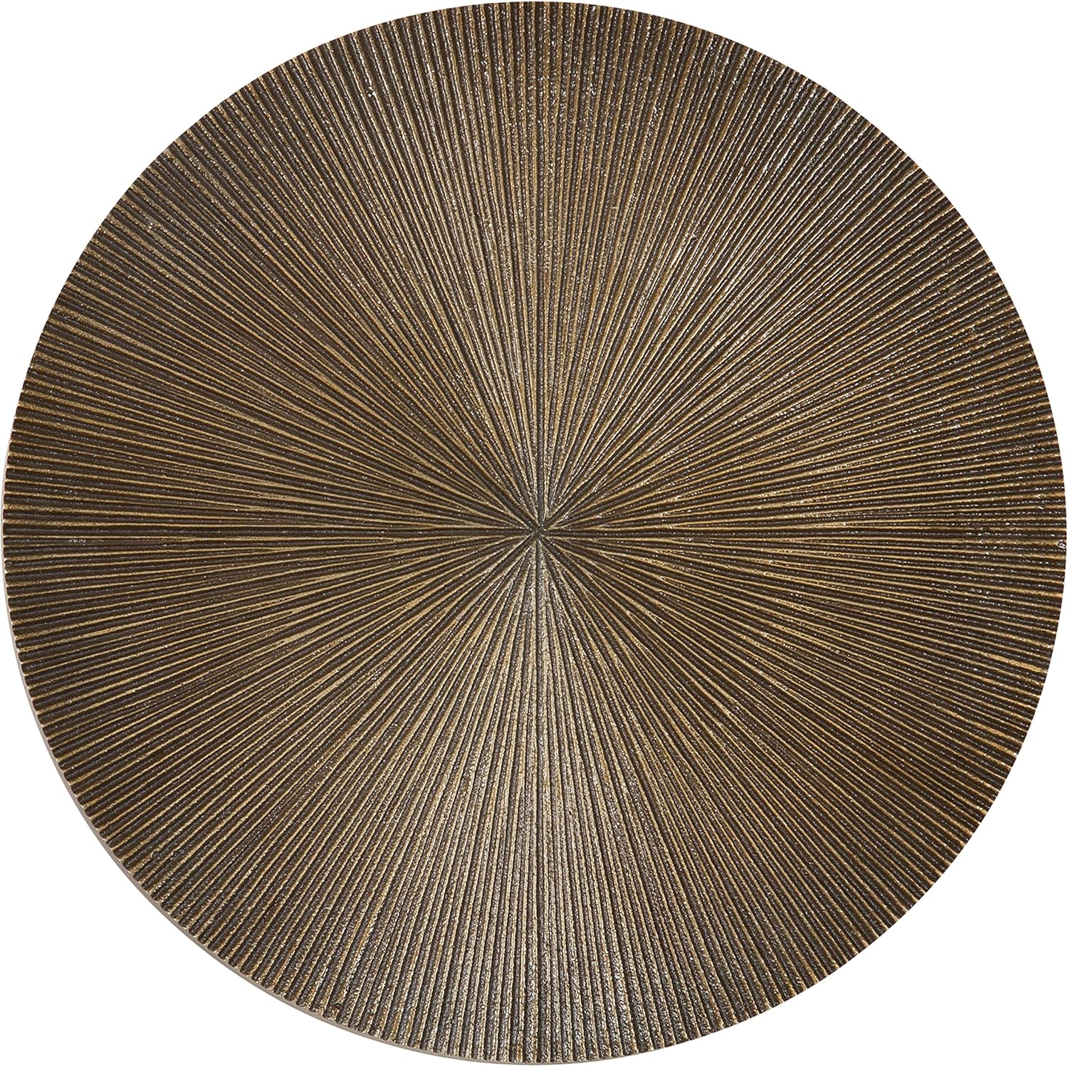 Kate and Laurel Engles Traditional Adjustable-Height Pedestal Drink Table; 10 x 10 x 30; Antique Brass; Vintage Round Indoor Metal Plant Stand with Embossed Sunburst Pattern