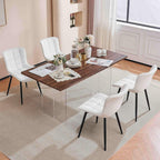 YOUTASTE White Dining Chairs Set of 2, Faux Leather Upholstered Armless Chairs with Back and Black Metal Legs, Mid Century Modern Kitchen Chairs for Living Room, Vanity, or Guest Reception Room