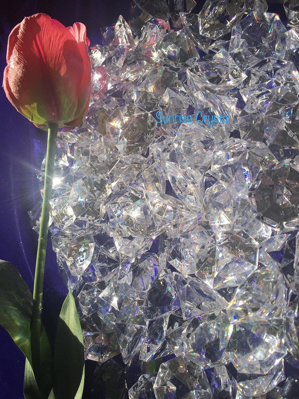 120 Pieces 1" x 1-3/8" (22 mm x 35 mm) Crystal Clear Acrylic Diamond Jewels for Party Decoration, Event, Wedding, Vase Fillers by Sunrise Crystal