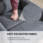 360° Swivel Rocking Chair for Nursery, Manual Glider Chair Nursing Chair with Side Pockets, Polyester Glider for Living Room, Heavy Duty Motion Mechanism, Gray