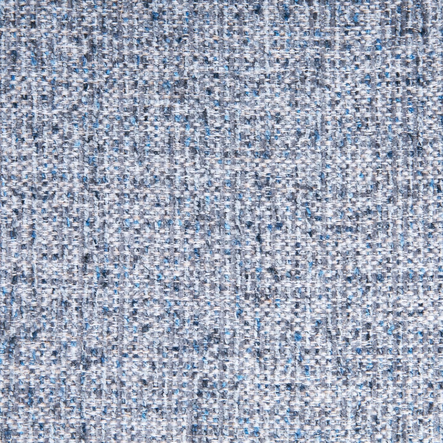 HomePop 19" Button Tufted Round Storage Ottoman - Blue Gray Woven Fabric