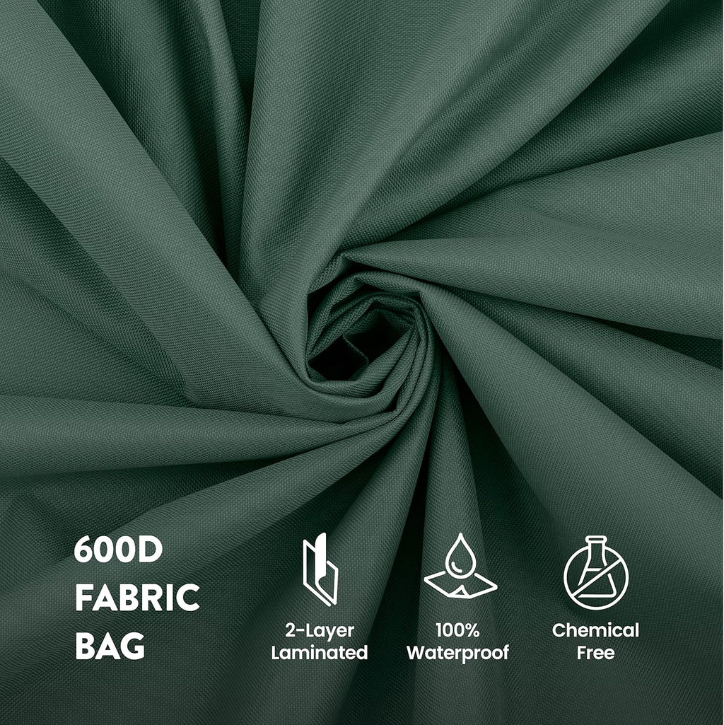 ZOBER Wide Christmas Tree Storage Bag - Maximum Accessibility - Fits 9 Ft Trees - 600D Oxford Fabric Christmas Tree Bag For Storage Box For Xmas - Strong, Durable Straps & Handles - Card Slot - Green