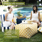 Majestic Home Goods Black Zig Zag Ottoman, Large