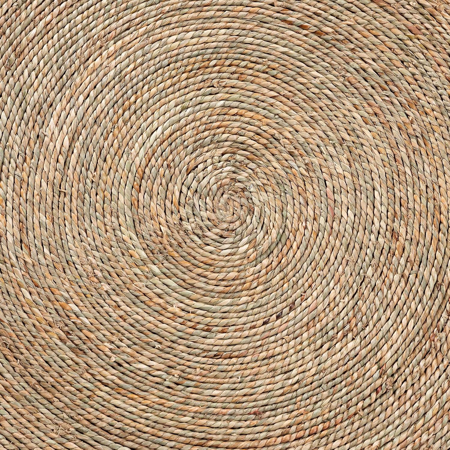 bali & pari Fumito Handwoven Seagrass End Table - Round Boho Side Table