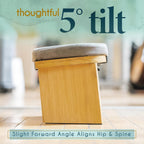 Florensi Folding Bamboo Kneeling Meditation Chair - 18 x 7 x 6 in, Grey, Portable Kneel-On Bench, Foldable Bench for Prayers, Stable Meditation Support & Anti-Slip Feet