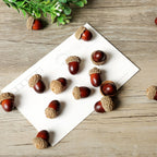 MyGift 100-Piece Brown Assorted Artificial Acorn Caps, Fall Autumn Vase Filler and Rustic Seasonal Decorations