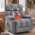 Massage Rocking Recliner Chair, Ergonomic Recliners Sofa with Vibration Massage & Heat, Rocking Chair Nursery Chair for Living Room Lounge with 4 Pockets, 2 Cup Holders, USB Charge Port, Grey