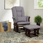 Storkcraft Tuscany Glider & Ottoman with Lumbar Pillow, Espresso/Gray Swirl