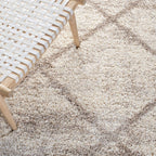 SAFAVIEH Hudson Shag Collection Area Rug - 6' x 9', Multi Ivory & Beige, Modern Trellis Design, Non-Shedding & Easy Care, 2-inch Thick Ideal for High Traffic Areas in Living Room, Bedroom (SGH281H)
