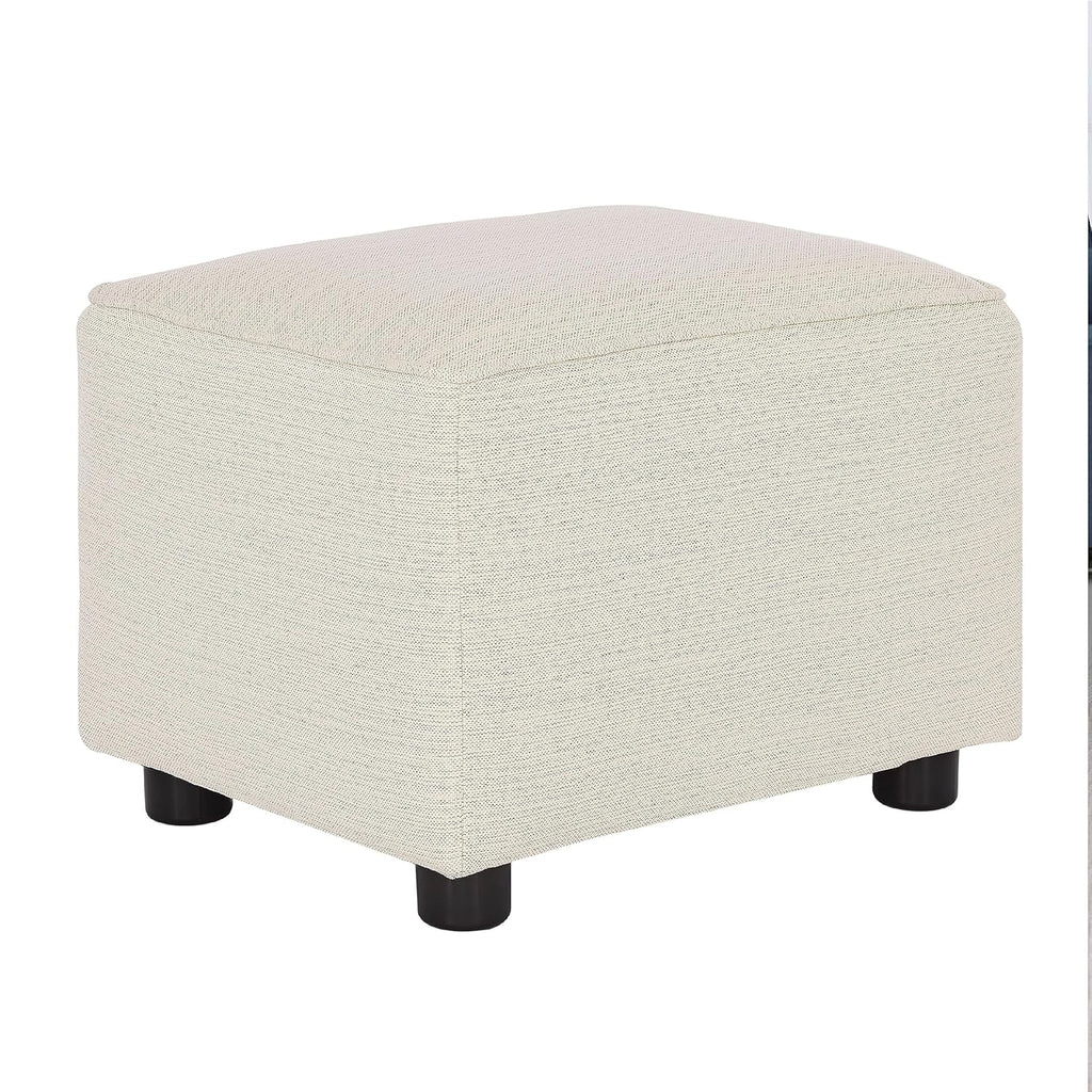 Evolur Holland Upholstered Ottoman in Thunder, Foot Rest Stool for Nursing Moms, Tool-Free Assembly, Made for Every Décor