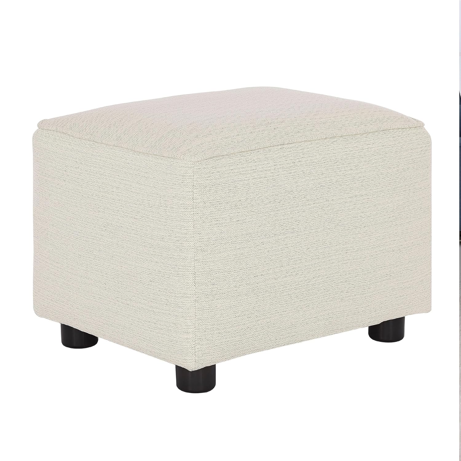 Evolur Holland Upholstered Ottoman in Thunder, Foot Rest Stool for Nursing Moms, Tool-Free Assembly, Made for Every Décor