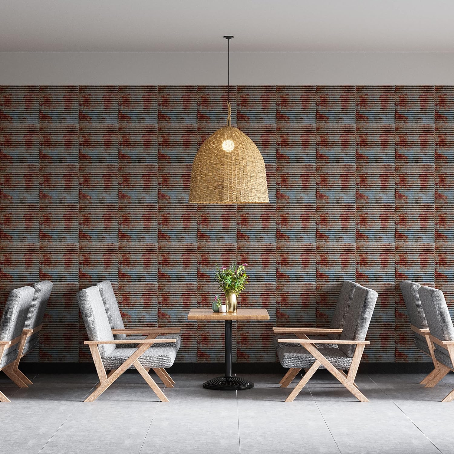 Dundee Deco Rusty Corrugated Old Tin Roof Lay in, PVC 3D Decorative Ceiling Panel, 2 ft X 2 ft (60cm X 60cm), 4 sq ft (0.37 sq m) Each