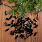 codree 150 PCS No Glow Caps for String Lights, String Light Cap to Hide The Extra Lights, Christmas Blackout Black Light Cap Covers for 5mm Diameter Glass LED String Lights