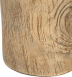 Merax MGO Wood Grain Side Table, Realistic Tree-Stump Design, Lightweight Concrete End Table for Indoor & Outdoor Use, Natural Wood
