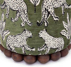 Tov Furniture Dex Olive Green Leopard Jacquard Ottoman