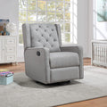 Gliding Swivel Recliner Tufted Pebble Fabric