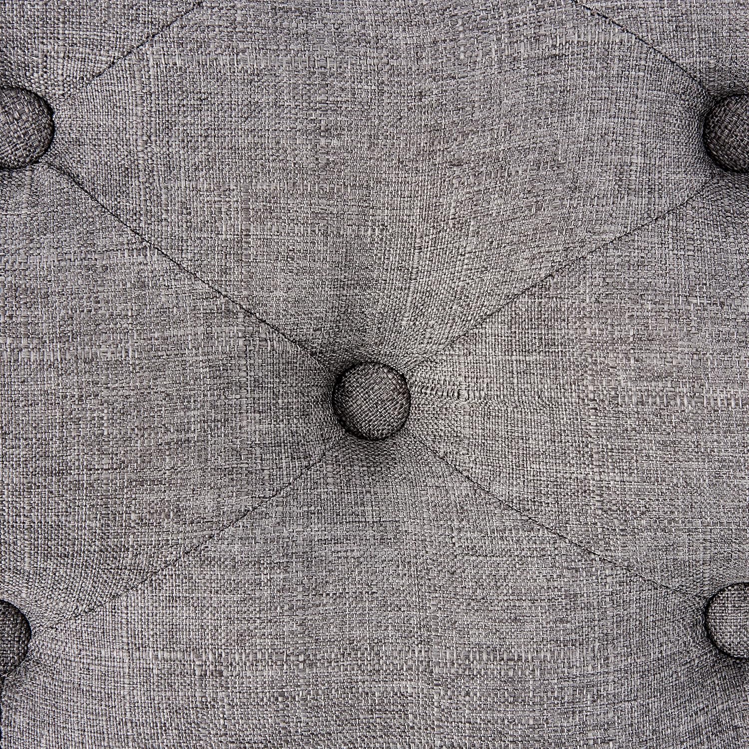 Roundhill Furniture Leviton Fabric Tufted Turned Leg Dining Bench, gray