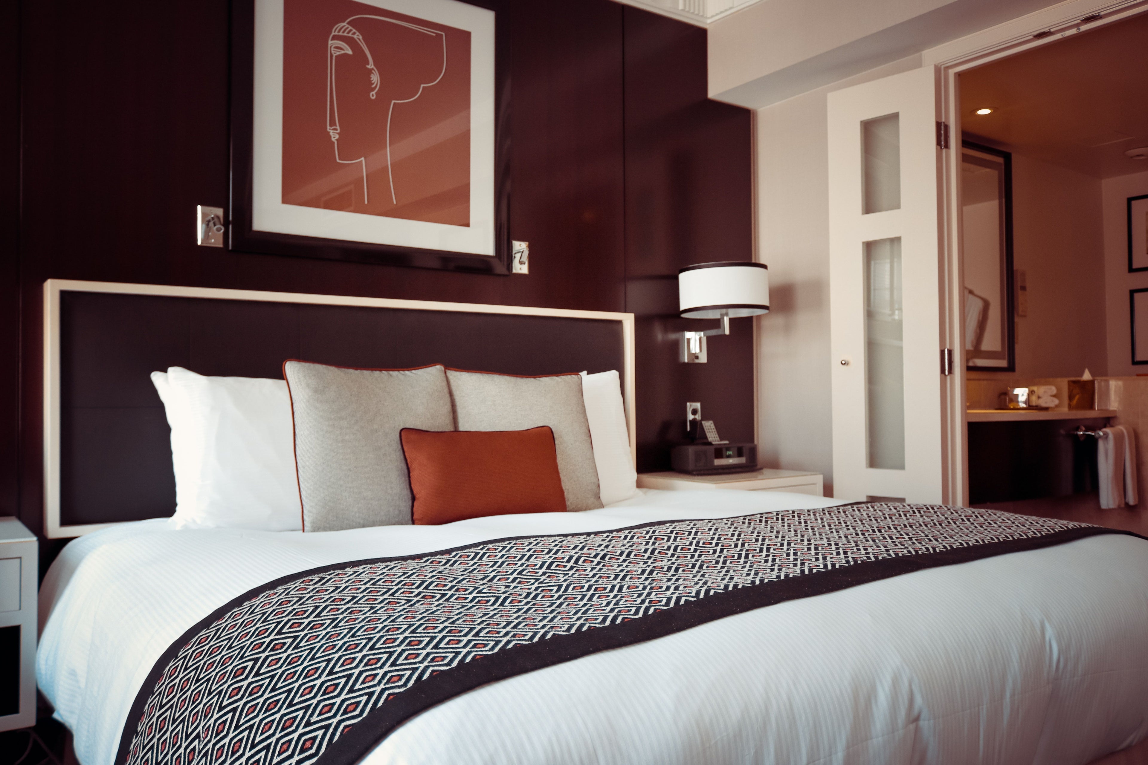 Beautiful bedroom warm natural light